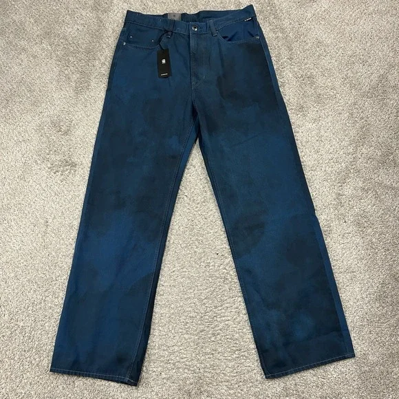 G Star Raw Jeans Mens 33X34 Type 96 Loose Sea Blue Denim Wash New with Tags
